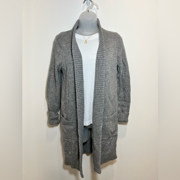 Boden Sweaters - Boden:Gray Open Front knit Cardigan Sweater wool/cotton blend pockets size xs